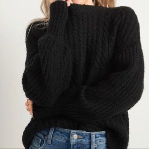 Black Chunky Knit Sweater